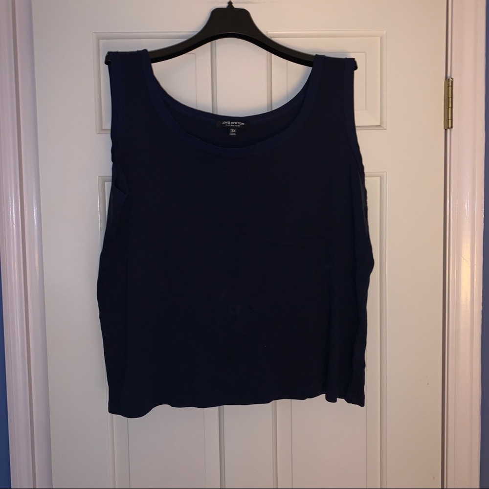 JONES NEW YORK NAVY BLUE PLUS TANK TOP SIZE 3X